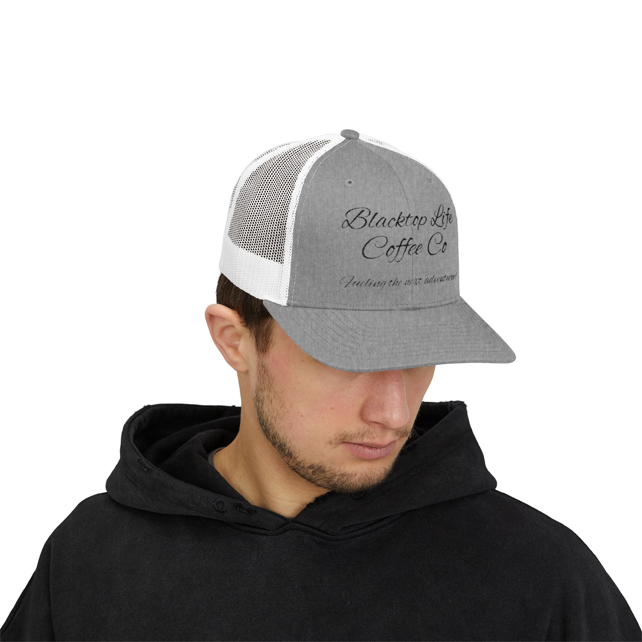 Trucker Cap — "Blacktop Life Coffee Co." Script Logo