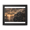 Blacktop Life Coffee Co. Matte Canvas Print — Framed Wall Art for Motorcycle & Trucker Decor