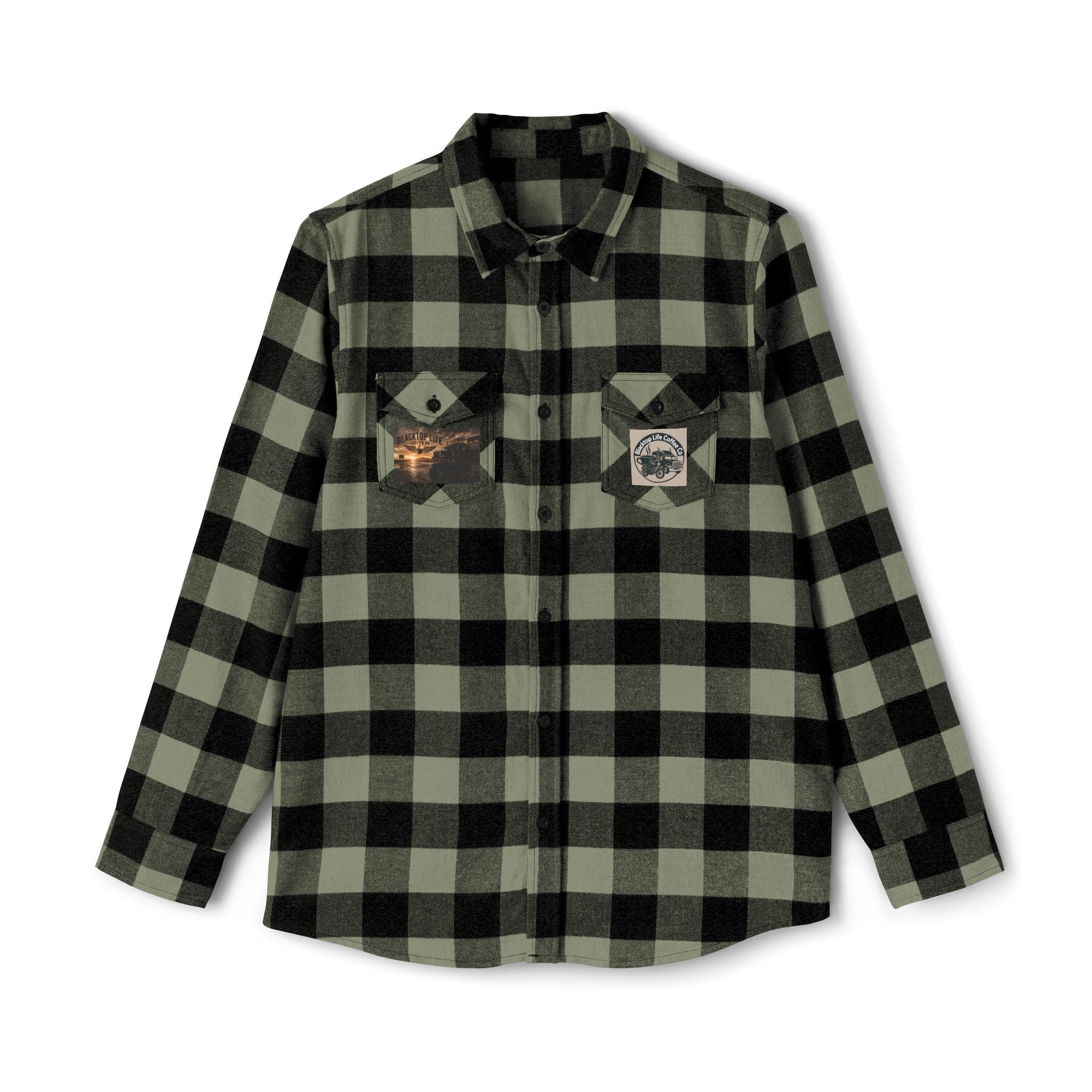Green Buffalo Plaid Flannel Shirt — Vintage Outdoorsy Pocket Graphic