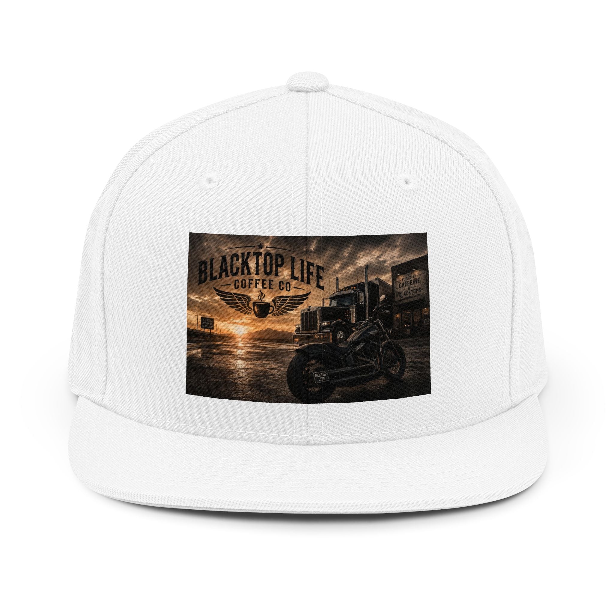 Snapback Hat — Blacktop Life Coffee Co. Motorcycle Logo