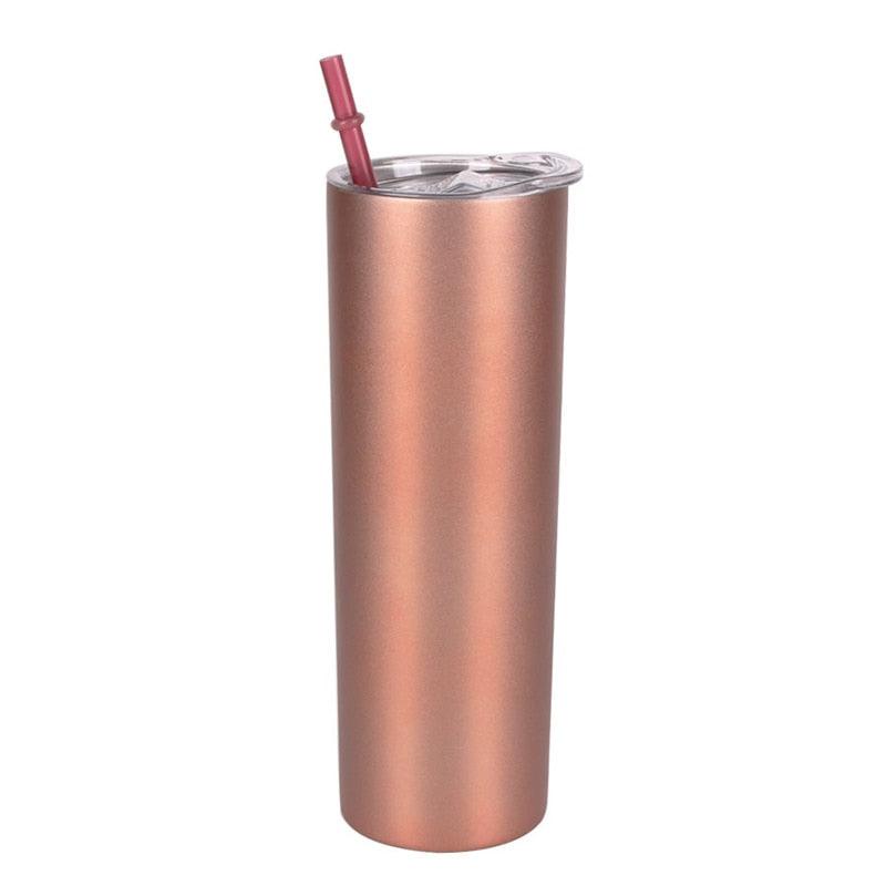 Skinny  Stainless Steel Thermos Water Bottle With Straw Insulated Cup Sealed Lid Colored Bachelorette Party  Double Wall Vacuum Insulated Tumbler Cup Reusable Slim Travel Mug with Cleaning Brush for Coffee Cold Hot Drinks